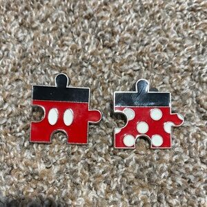 Disney Shanghai Mickey and Minnie Puzzle Pins - Red and Black